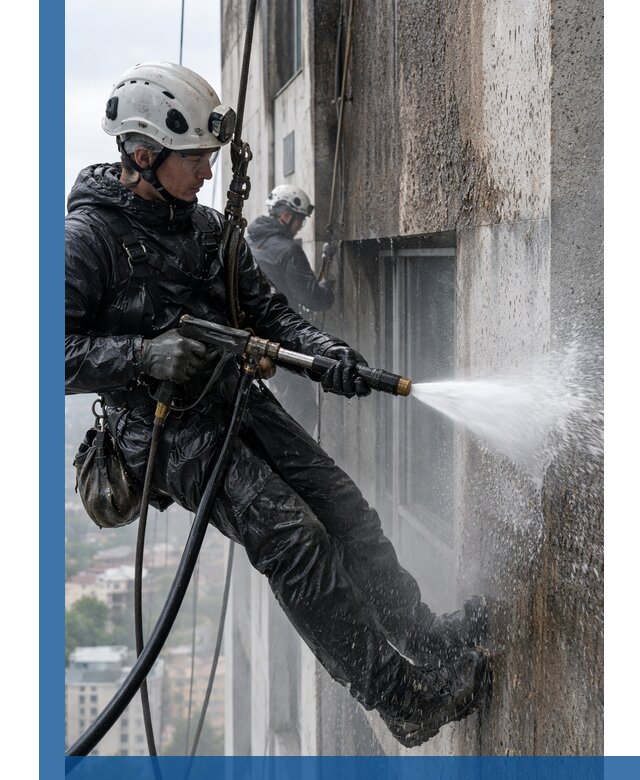 Гидроструйная очистка фасадов и конструкций в Междуреченске