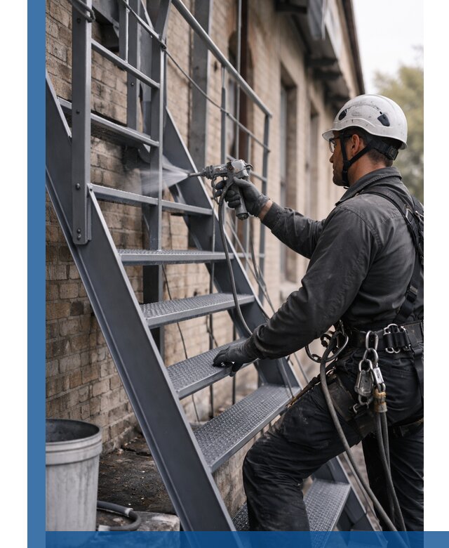 Покраска и антикоррозионная защита пожарных лестниц в Междуреченске