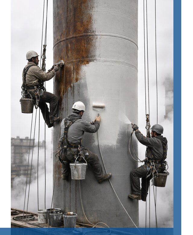 Покраска дымовых труб в Междуреченске от 8589 р. | ВЫСОТНИК-Мжд