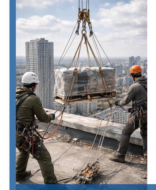 Подъем и монтаж крупногабаритных грузов на крышу в Междуреченске
