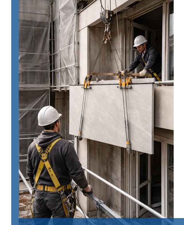 Подъем керамогранита на этаж в Междуреченске грузчиками и техникой