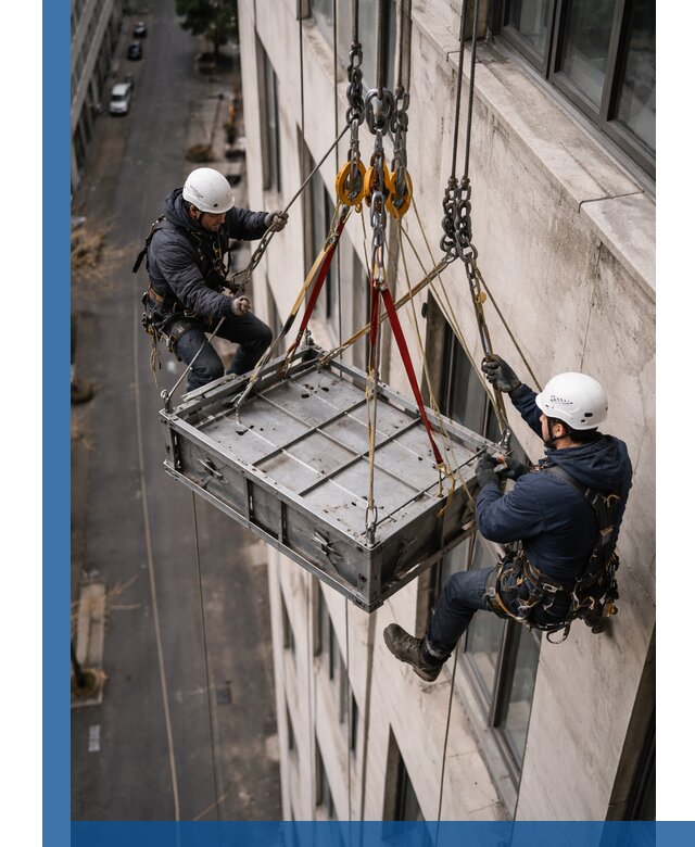 Спуск и подъем грузов по фасаду в Междуреченске для зданий