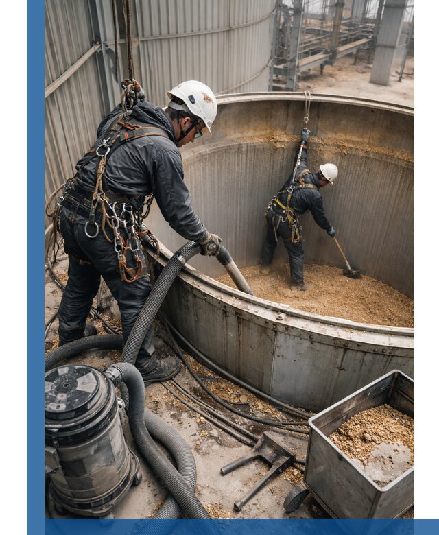 Профессиональная чистка зерновых бункеров в Междуреченске с выездом