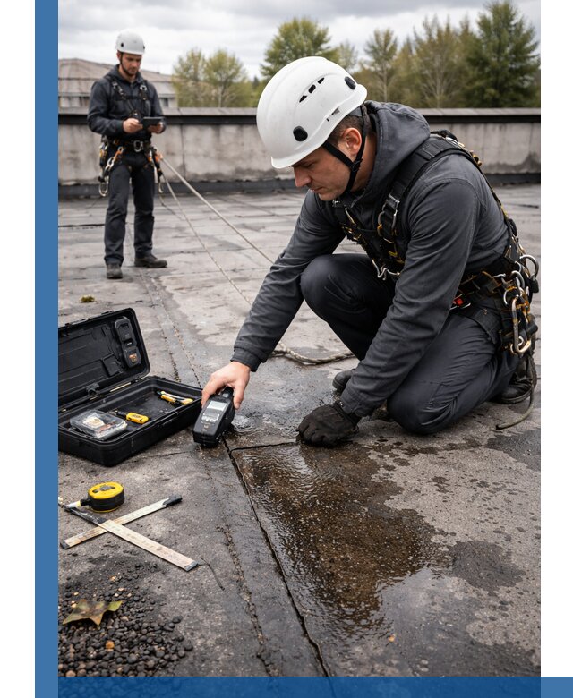 Обследование кровли на протечки и выявление дефектов в Междуреченске