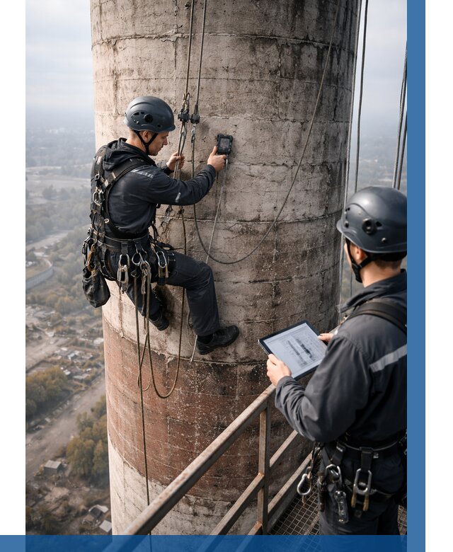 Обследование дымовой трубы в Междуреченске от 8084 р. | ВЫСОТНИК-Мжд