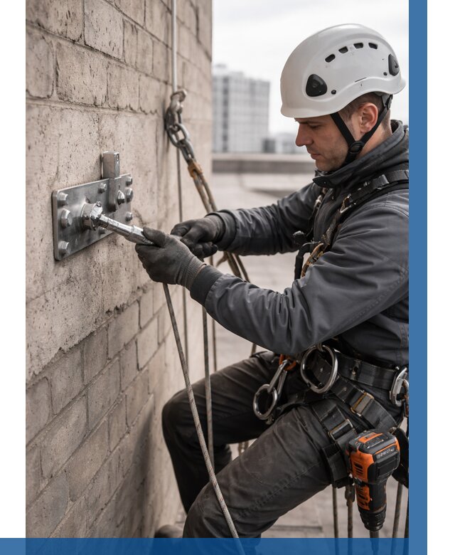 Установка анкерных точек в Междуреченске от 3537 р. | ВЫСОТНИК-Мжд