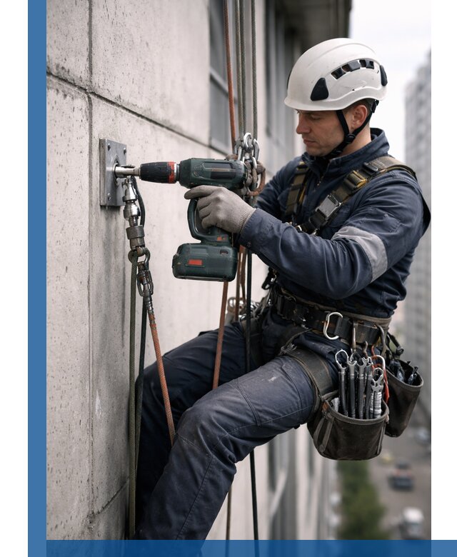 Установка анкерных точек для высотных работ в Междуреченске