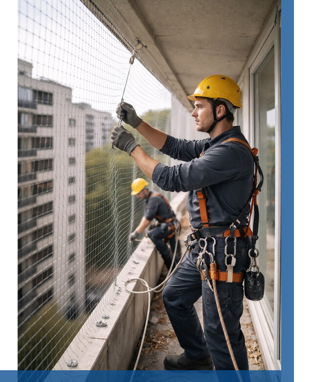 Монтаж сетки от птиц в Междуреченске от 4547 р. | ВЫСОТНИК-Мжд