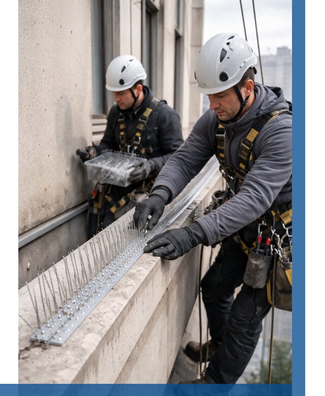 Установка шипов от птиц в Междуреченске от 859 р. | ВЫСОТНИК-Мжд